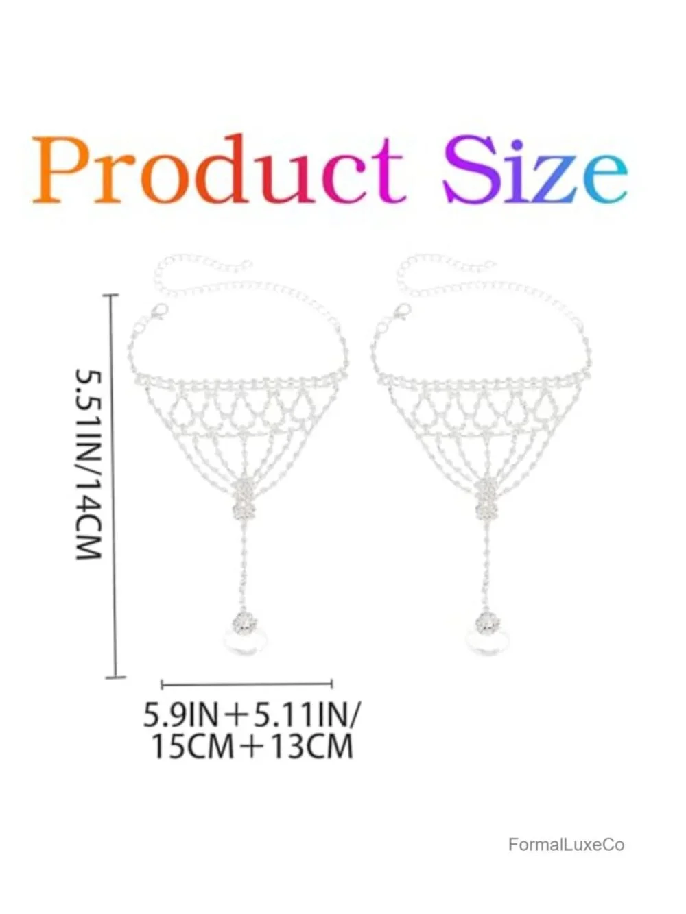 Sparkly Rhinestone Fingerless Bride Wedding Crystal Glove Hand Chain